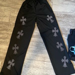 Chrome heart inspired pants